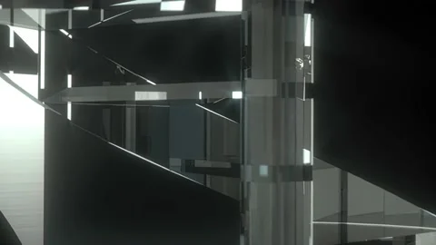 Background glass geometric shape line blocks abstract dynamic looping render 3d Stock-Footage 161905238