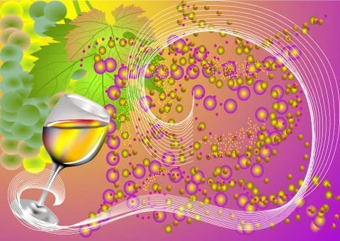 Background with a glass of wine Stock Illustration