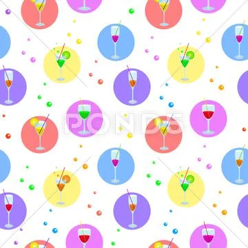 Background, glasses and bubbles Stock Illustration