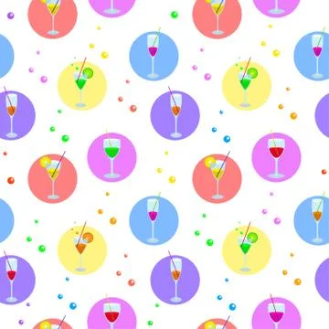 Background, glasses and bubbles Stock Illustration