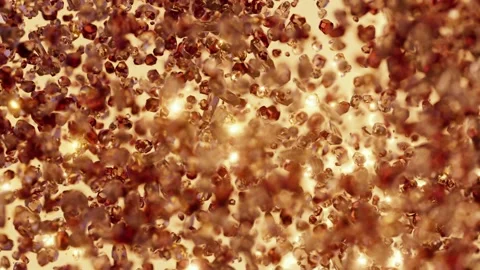 Background with Glittering gems and particles are displayed in a warm red Stock Footage 344979252