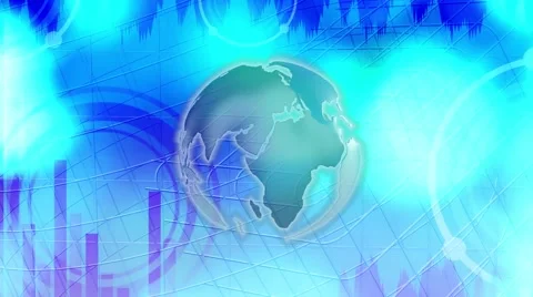 The background is a globe against the background of business graph 3D render Stock Footage 60576281