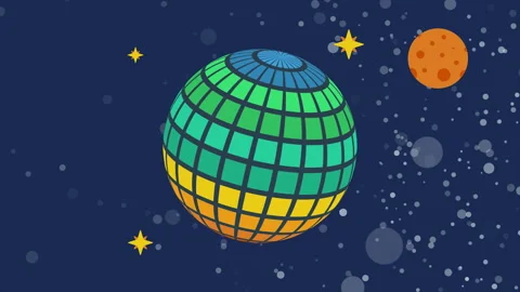 Background with globe. Simple space animation. Vector animation. 4K Stock Footage 139742768