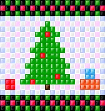 Background glossy Christmas tree Stock Illustration