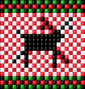 Background glossy cubes and black deer Stock Illustration
