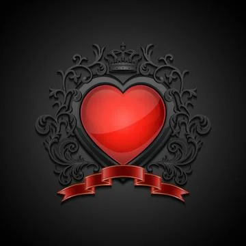 Background with glossy heart Stock Illustration
