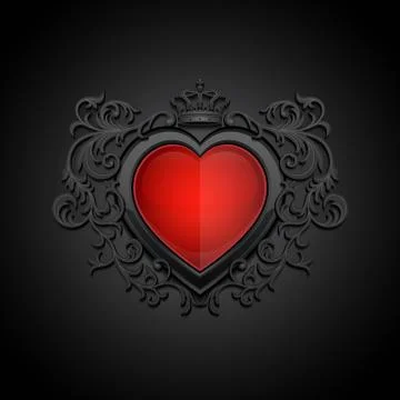 Background with glossy heart Stock Illustration