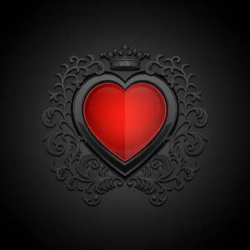 Background with glossy heart Stock Illustration