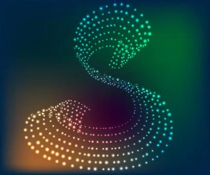 Background with glowing dots. Neon light. Vector illustration. Stockillustratie