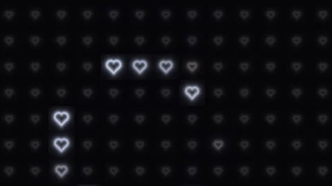 Background of glowing hearts on dark surface in pattern Stock Footage 338109602