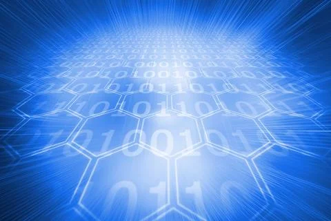 Background with glowing hexagons Stock Illustration