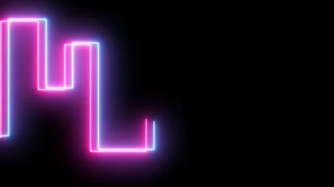 The background of glowing neon lines with attractive colors shape like building. Stock Footage 283839636