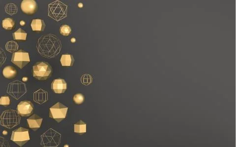Background with gold abstract shapes Stock Illustration