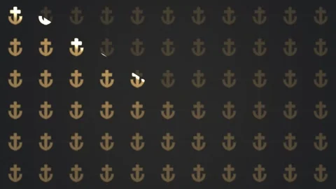 Background of gold anchors on black surface with varied Stock Footage 339324395