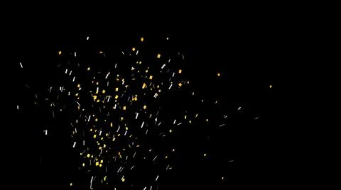 Background Of gold and silver colored Confetti. Confetti overlay. Stock Illustration