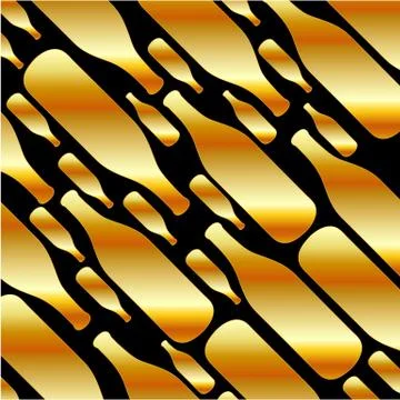 Background with gold bottles Stock Illustration