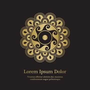 Background with gold circles Stock Illustration