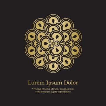 Background with gold circles Stock Illustration