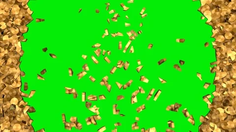 Background of gold coins exploding, green screen. Stock Footage 279765189