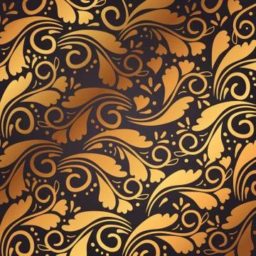 Background of gold decorative elements Stock Illustration