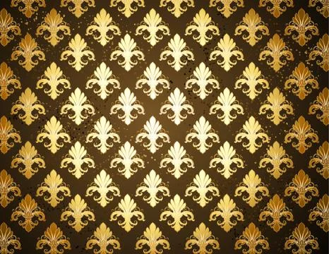 Background with gold Fleur de Lis Stock Illustration