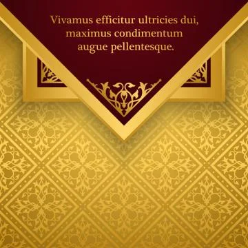 Background with gold floral pattern Illustrazione stock