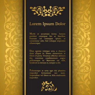 Background with gold floral pattern Stock Illustration