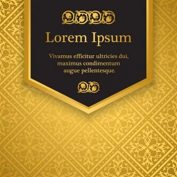 Background with gold floral pattern Stock Illustration