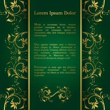 Background with gold floral pattern Illustrazione stock