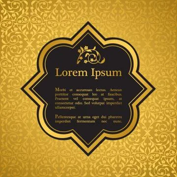 Background with gold floral pattern Stock Illustration