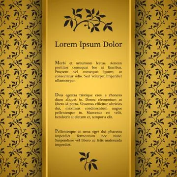 Background with gold floral pattern Stock Illustration