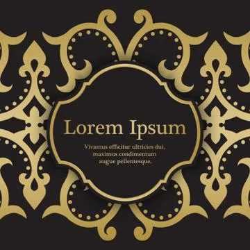 Background with gold floral pattern Stock Illustration