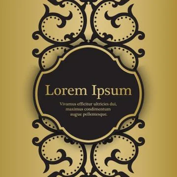 Background with gold floral pattern Stock Illustration