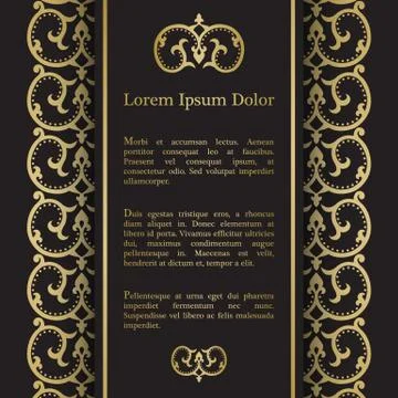 Background with gold floral pattern Illustrazione stock