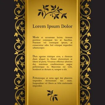 Background with gold floral pattern Stock Illustration