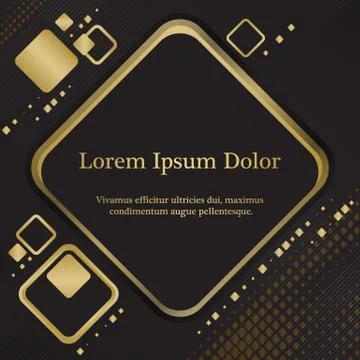 Background with gold graphic squares. Stock Illustration