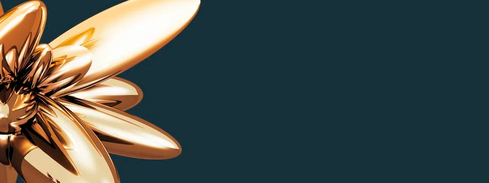 Background with golden 3d shape Stock Illustration