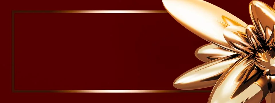 Background with golden 3d shape Stock Illustration