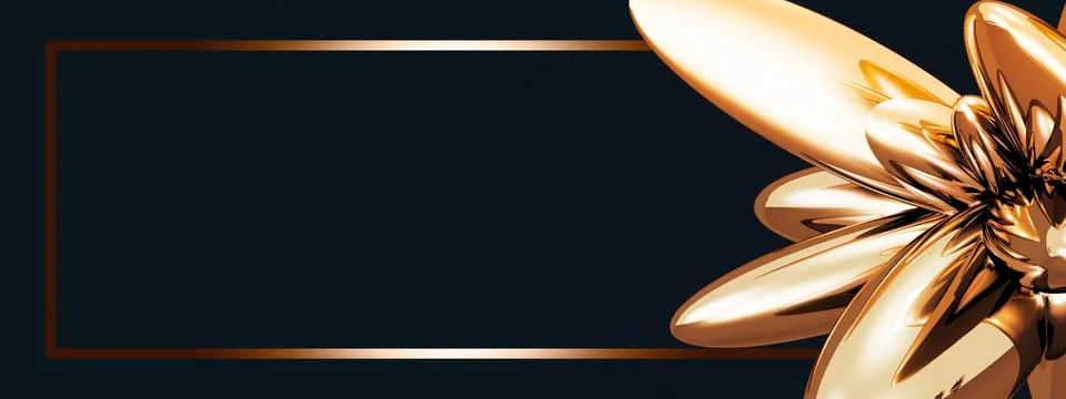 Background with golden 3d shape Stock Illustration
