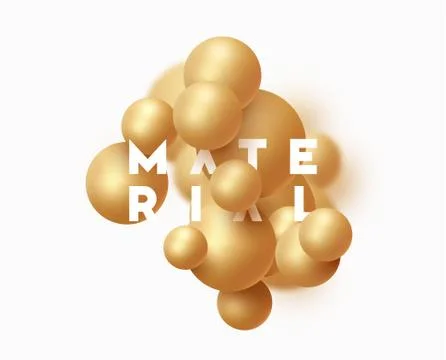 Background with golden balls, blur effect. 3d round gold spheres Stock Illustration