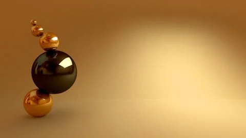 Background with golden balls Ilustração Stock