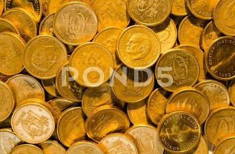 Background of golden coins Stock Photos