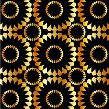Background with golden flora Stock Illustration