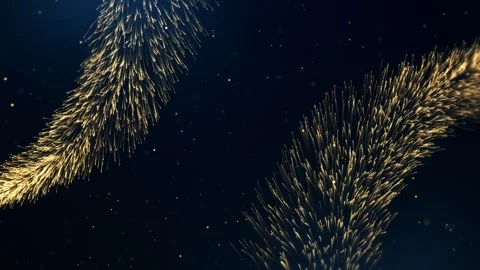 Background with golden particles, gold background for awards, holiday backgr Stock Footage 242714101