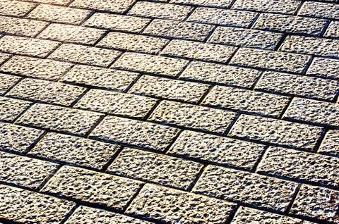 Background of golden  pavement Stock Photos