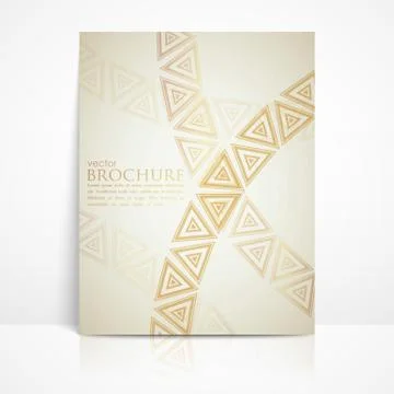 Background with golden triangles. brochure template Stock Illustration