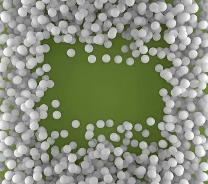 Background of golf balls with a blank space 3d rendering Stock Illustration