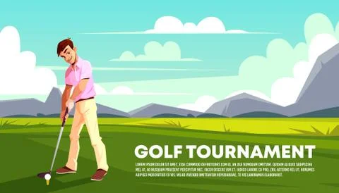 Background of golf tournament. Sport poster Stock Illustration