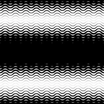 Background with gradient of black and white wave lines Stock Illustration
