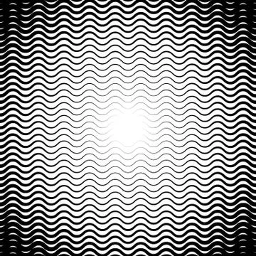 Background with gradient of black and white wave lines Stock Illustration